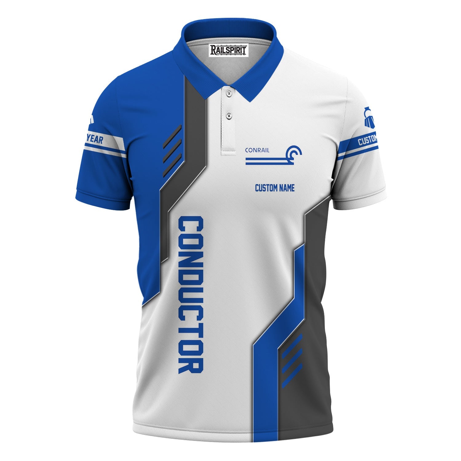 Railspirit Personalized Conrail Railroad Polo Shirt Unique Railway Style with Custom Job Train Shirt