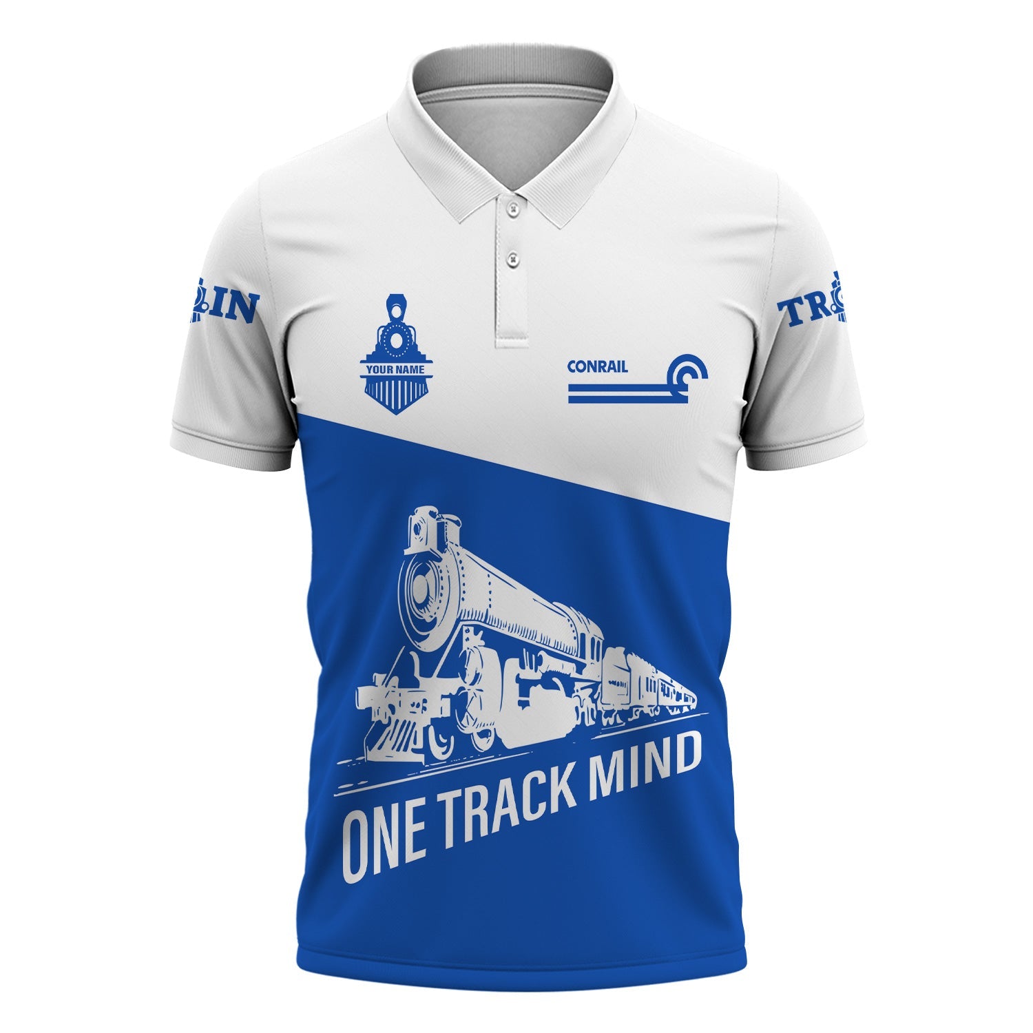 Railspirit Personalized Conrail Railroad Polo Shirt One Track Mind Unisex Train Shirt Gift Idea For Train Lover