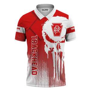Railspirit Personalized Pennsylvania Railroad Polo Shirt Skull Design with Custom Job Train Shirt for Trackhead Crew