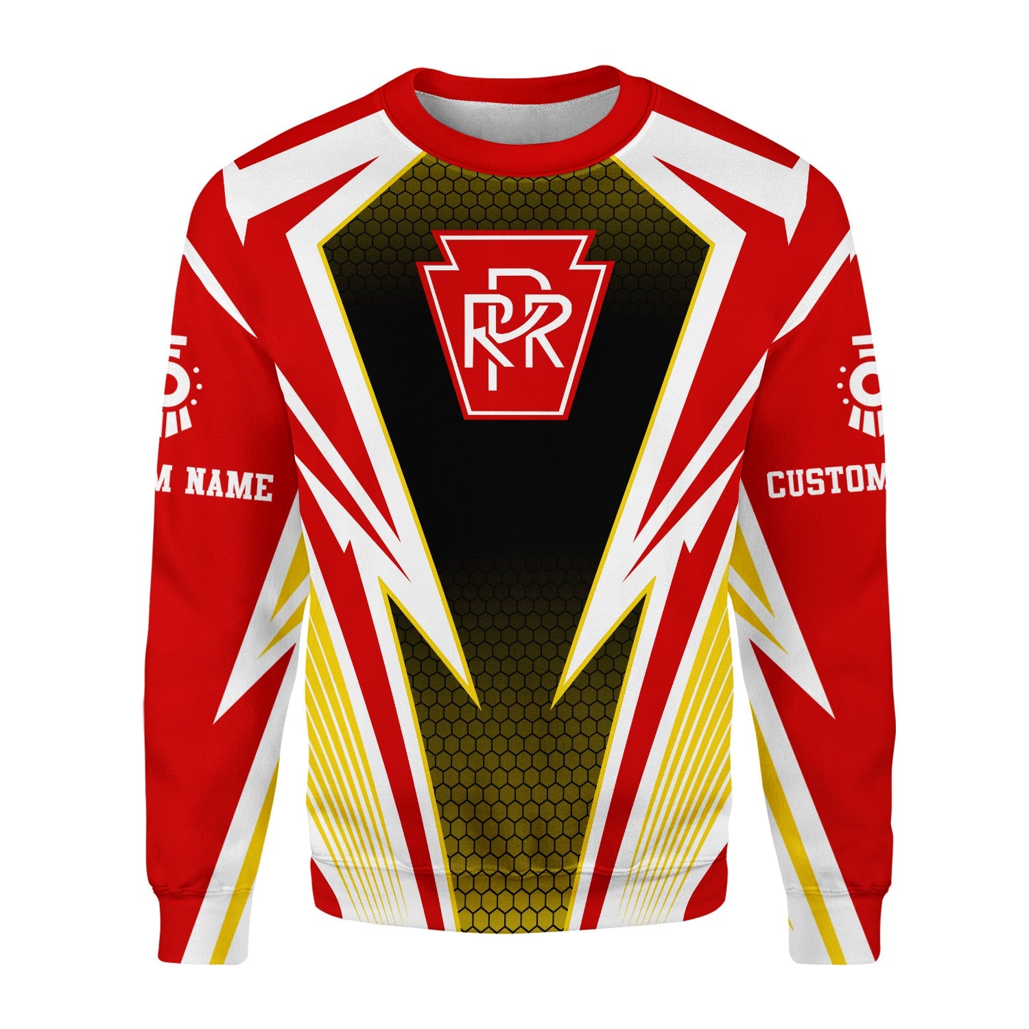 Railspirit Personalized Pennsylvania Railroad Sweatshirt Lightning Graphic Style Shirt Gift Idea For Train Lover