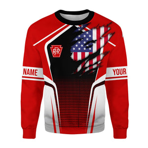 Railspirit Personalized Pennsylvania Railroad Sweatshirt American Eagle Vintage Train Shirt