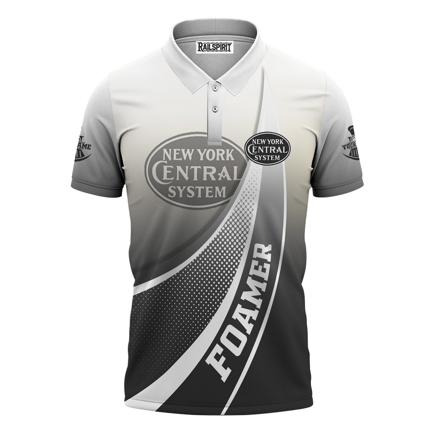 Railspirit Personalized New York Central Railroad Polo Shirt Railway-Themed Style Shirt Gift Idea For Trainspotter