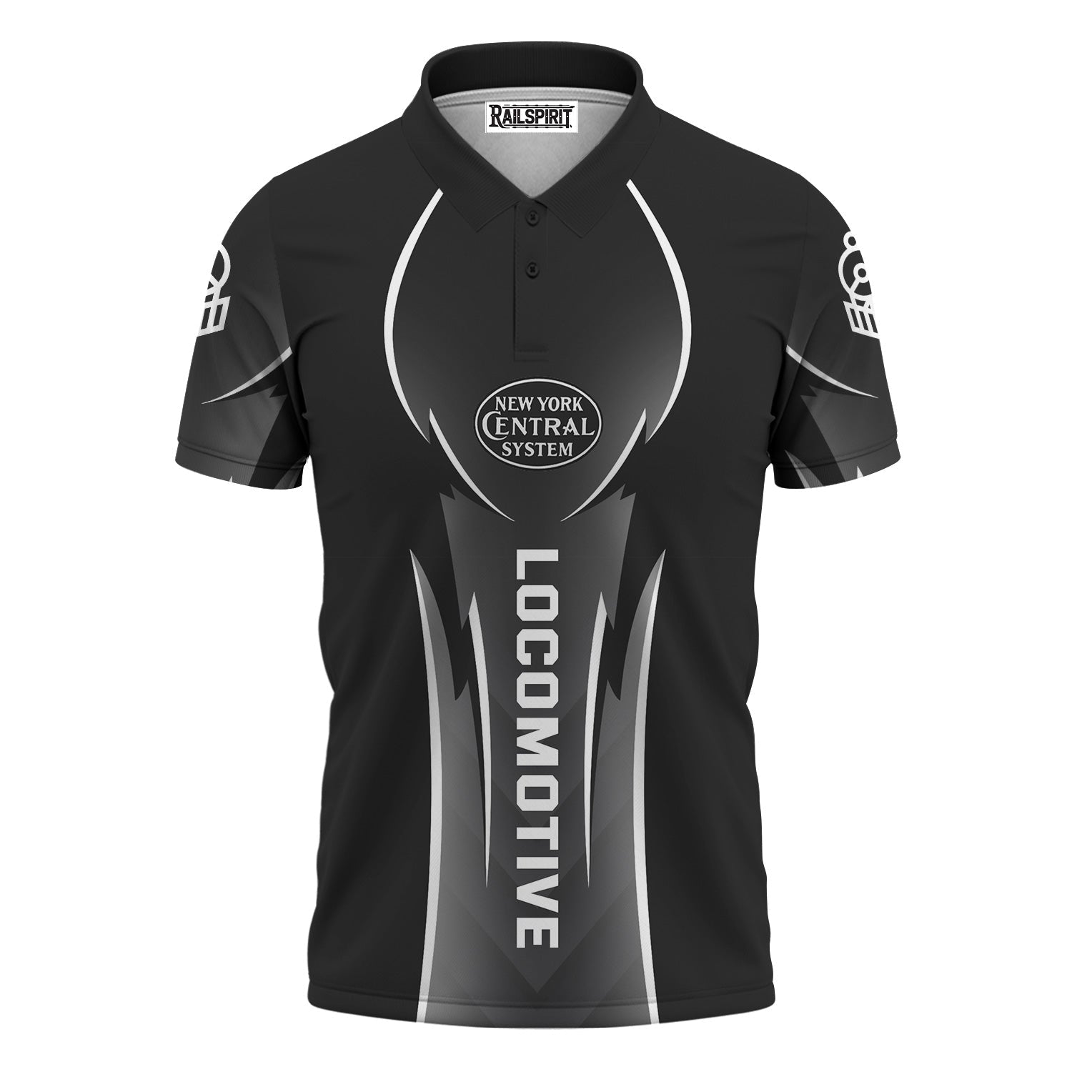 Railspirit Personalized New York Central Railroad Polo Shirt Striking Line Style Train Shirt For Locomotive Lovers