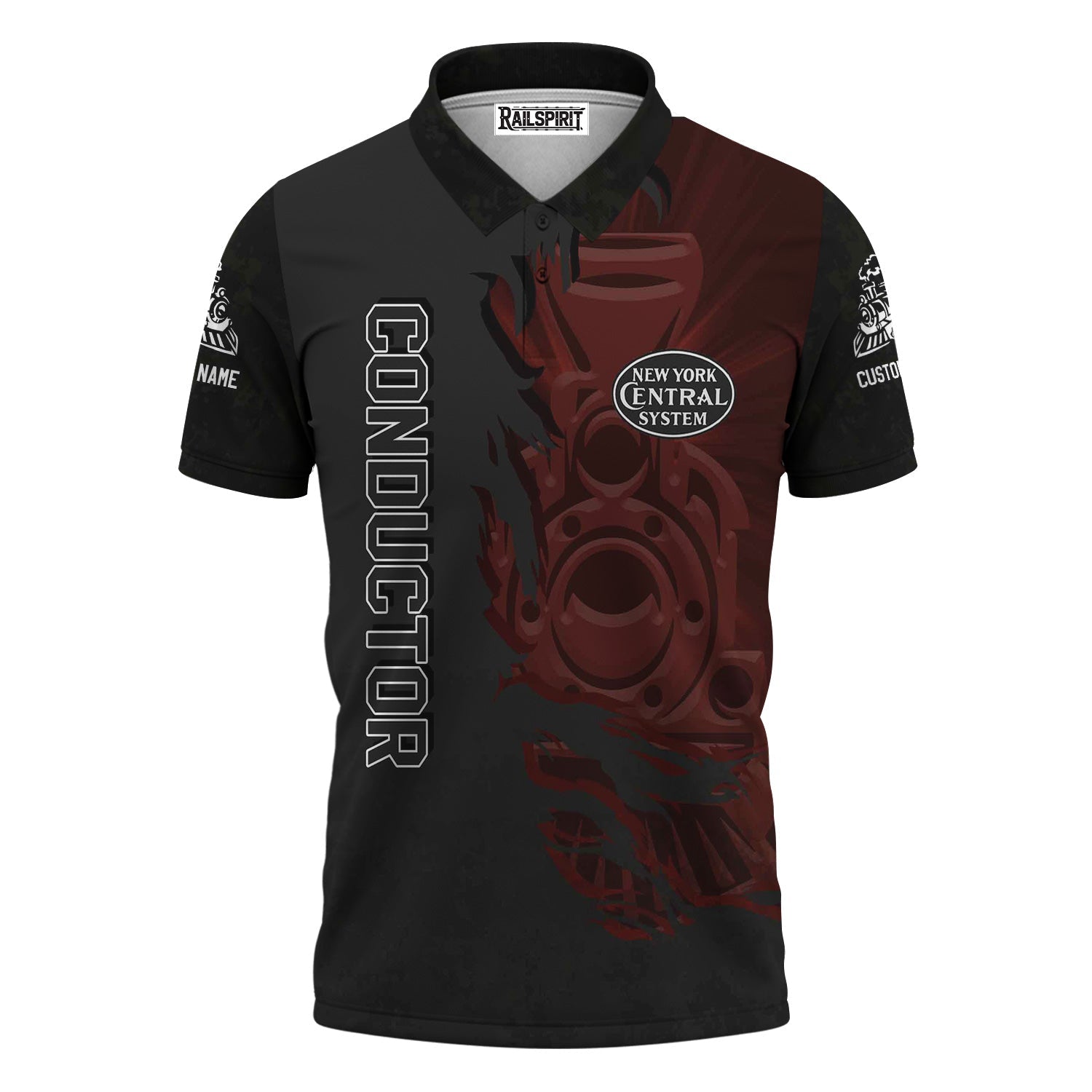 Railspirit Personalized New York Central Railroad Polo Shirt Blazing Style with Custom Position Train Shirt