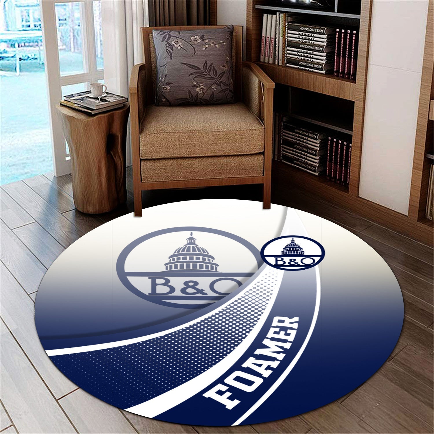 Railspirit Baltimore and Ohio Railroad Round Mat Railway-Themed Style B&O Mat Gift Idea For Trainspotter