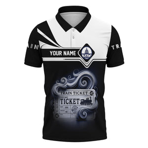 Railspirit Custom Name Baltimore and Ohio Railroad Polo Shirt American Train Ticket B&O Printed Shirt
