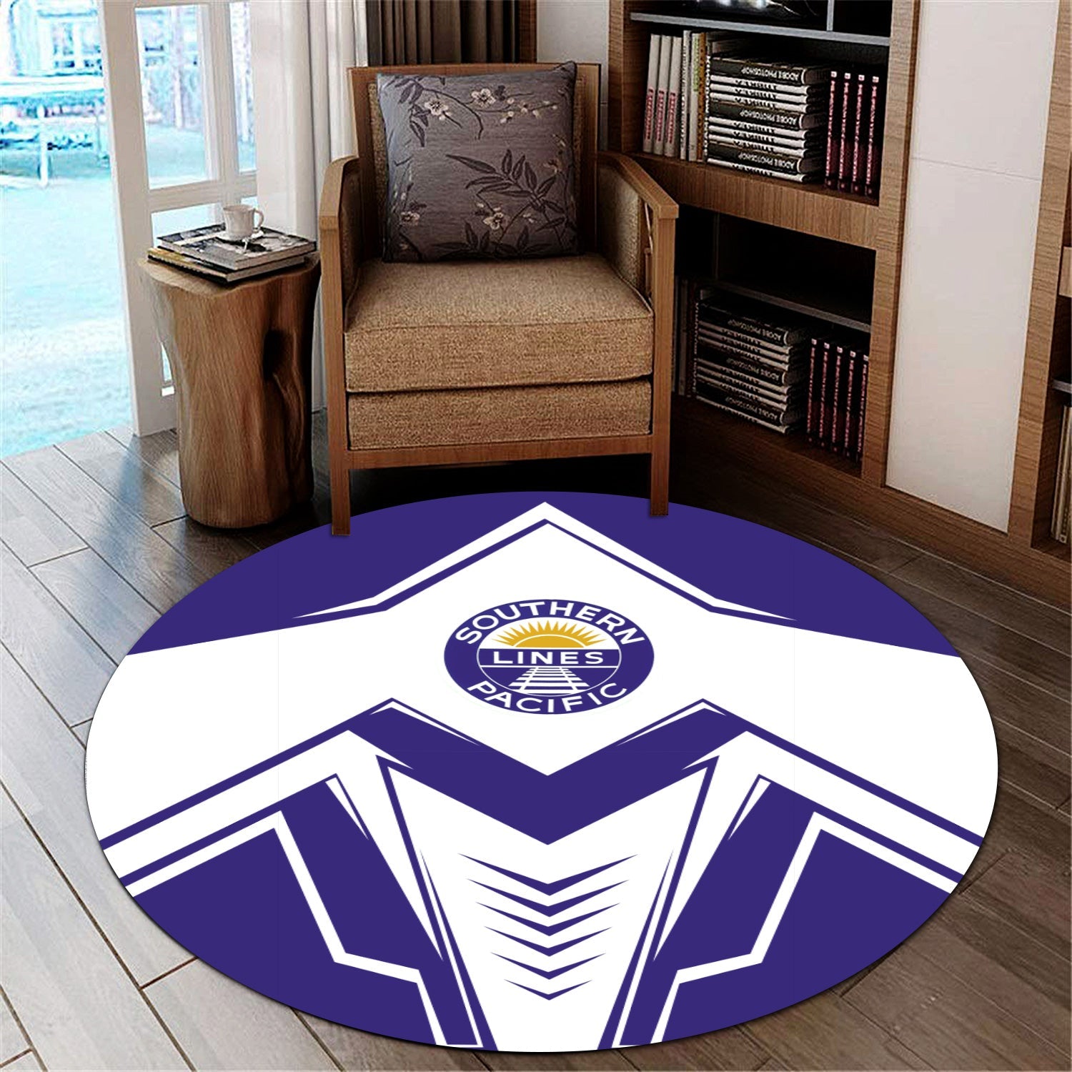 Railspirit Southern Pacific Railroad Round Mat Railway Trainspotter Style Mat Gift Idea For Foamers