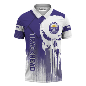 Railspirit Personalized Southern Pacific Railroad Polo Shirt Skull Design with Custom Job Train Shirt for Trackhead Crew