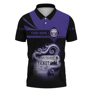 Railspirit Custom Name Southern Pacific Railroad Polo Shirt American Train Ticket Printed Shirt