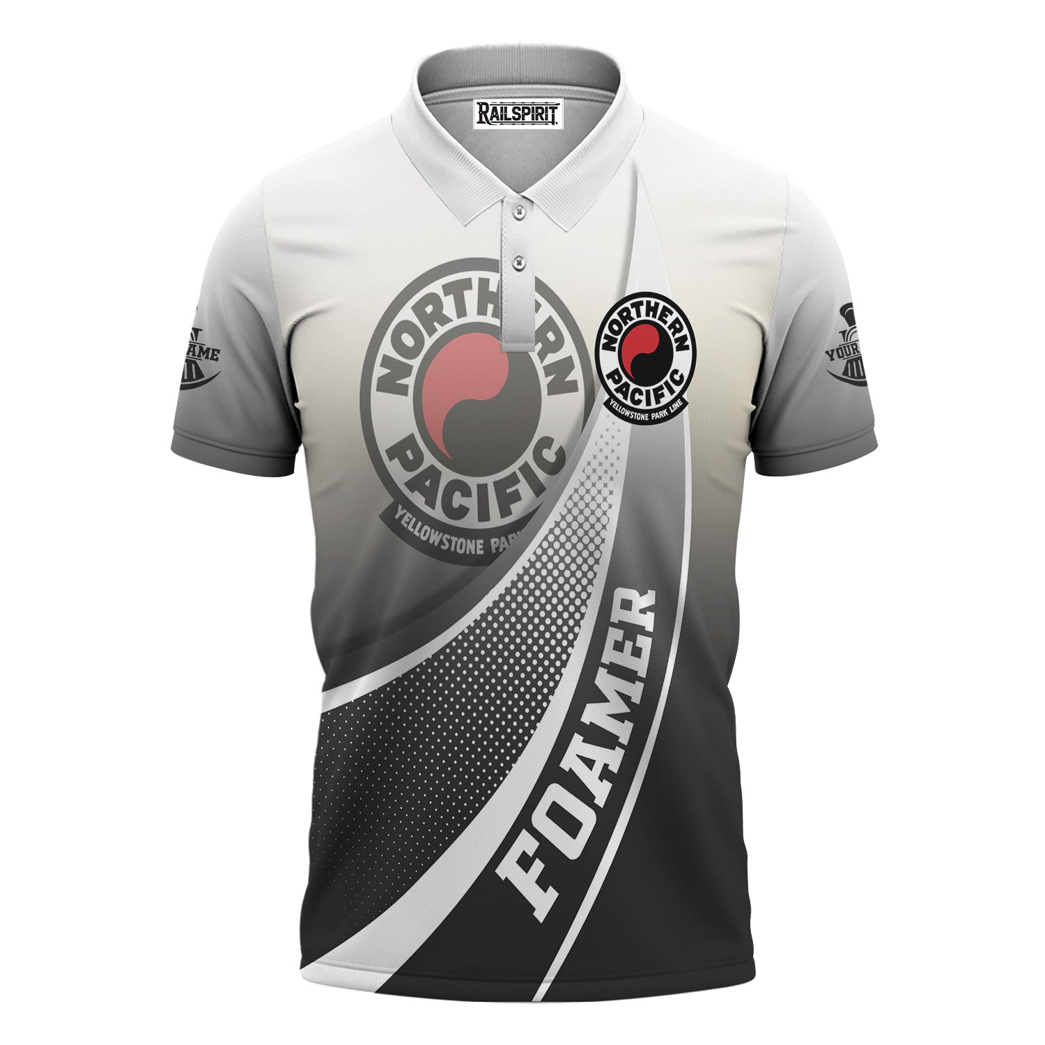 Railspirit Personalized Northern Pacific Railway Polo Shirt Railway-Themed Style Shirt Gift Idea For Trainspotter