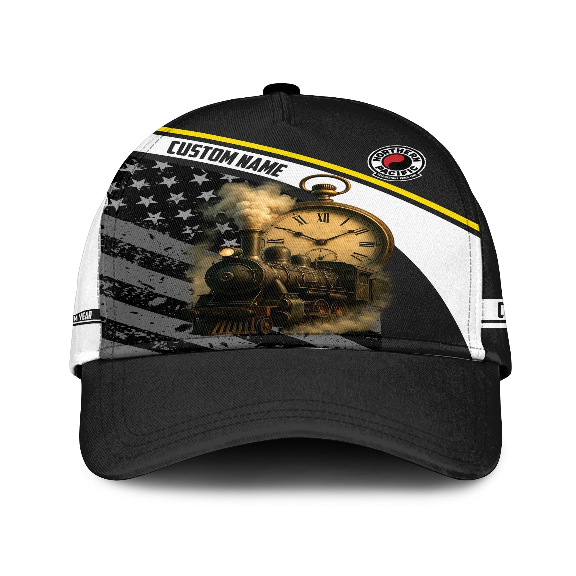 Railspirit Personalized Northern Pacific Railway Classic Cap Classic Steam Engine With Retro Pocket Watch Cap All Over Print