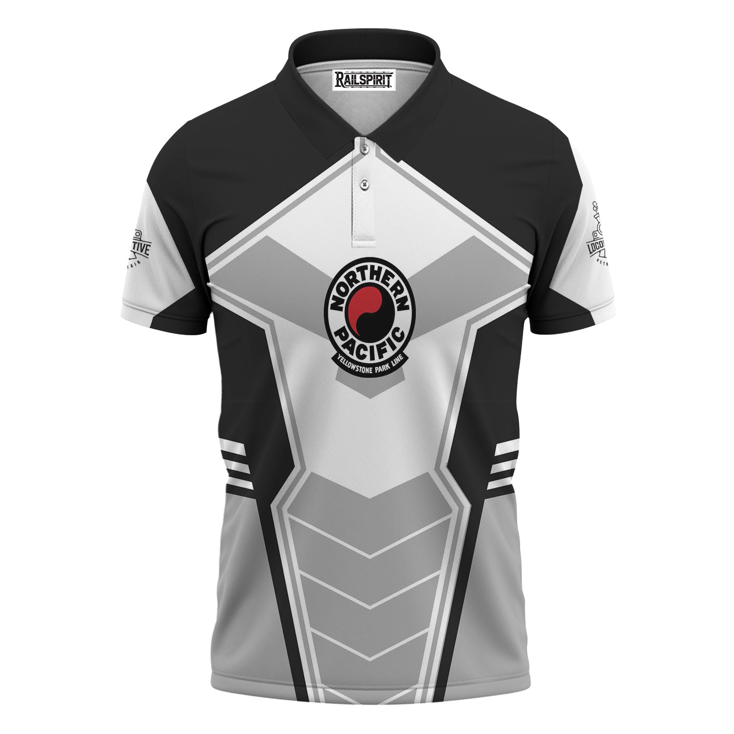 Railspirit Personalized Northern Pacific Railway Polo Shirt Engine-Inspired Style Train Shirt for Railroad Fanatic