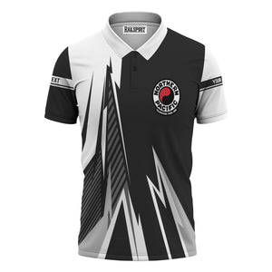 Railspirit Personalized Northern Pacific Railway Polo Shirt Lightning-Inspired Railway Style Shirt For Train Lovers