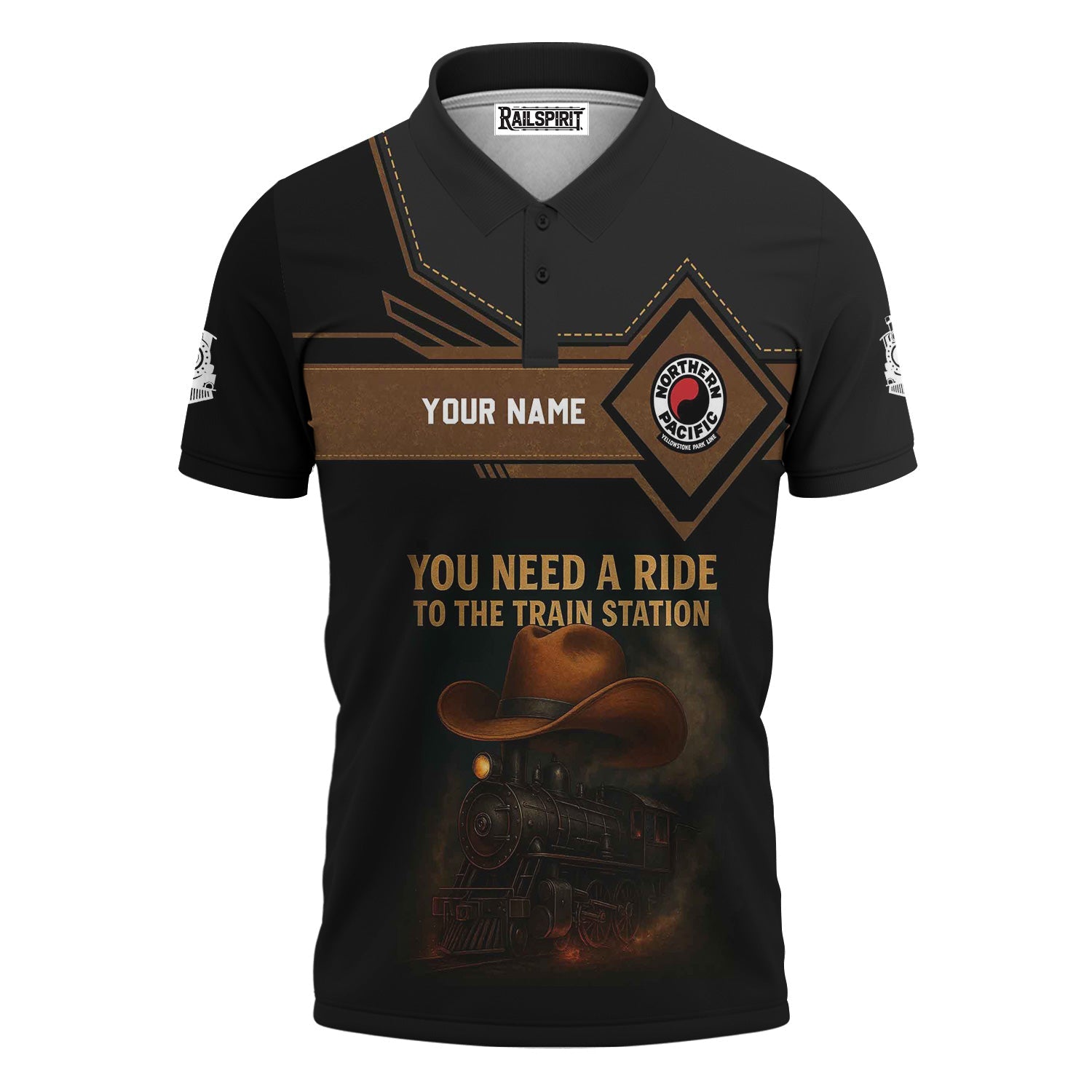 Railspirit Personalized Northern Pacific Railway Polo Shirt You Need A Ride To The Train Station Shirt For Train Lovers