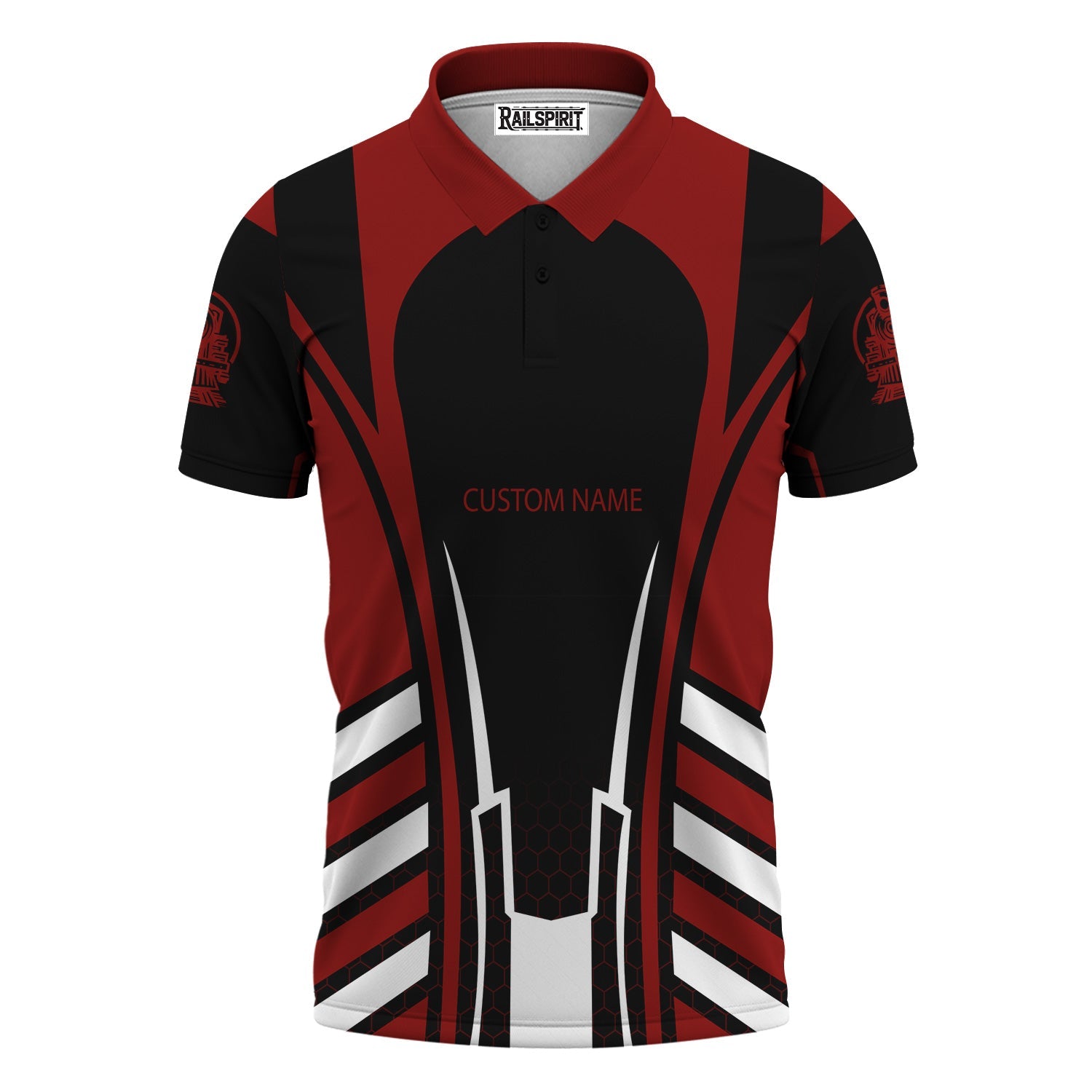 Railspirit Personalized Great Northern Railway Polo Shirt Striped Railroad Style GNR Train Shirt All Over Print