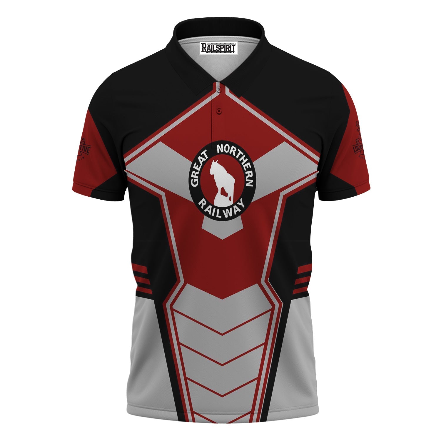 Railspirit Personalized Great Northern Railway Polo Shirt Engine-Inspired Style GNR Train Shirt for Railroad Fanatic