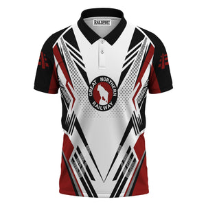 Railspirit Personalized Great Northern Railway Polo Shirt Railroad Tribute Design GNR Train Shirt for Train Lovers