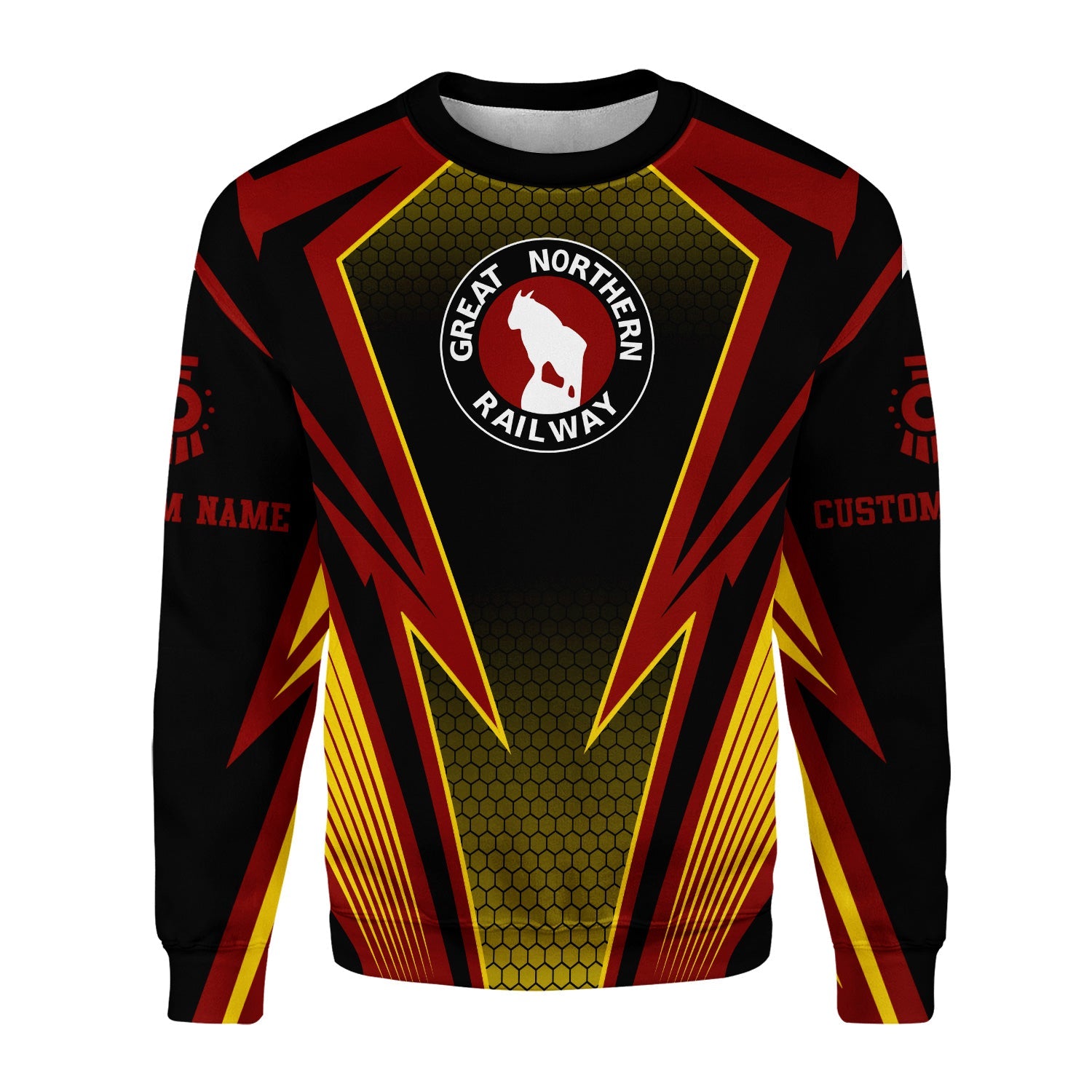 Railspirit Personalized Great Northern Railway Sweatshirt Lightning Graphic Style GNR Shirt Gift Idea For Train Lover