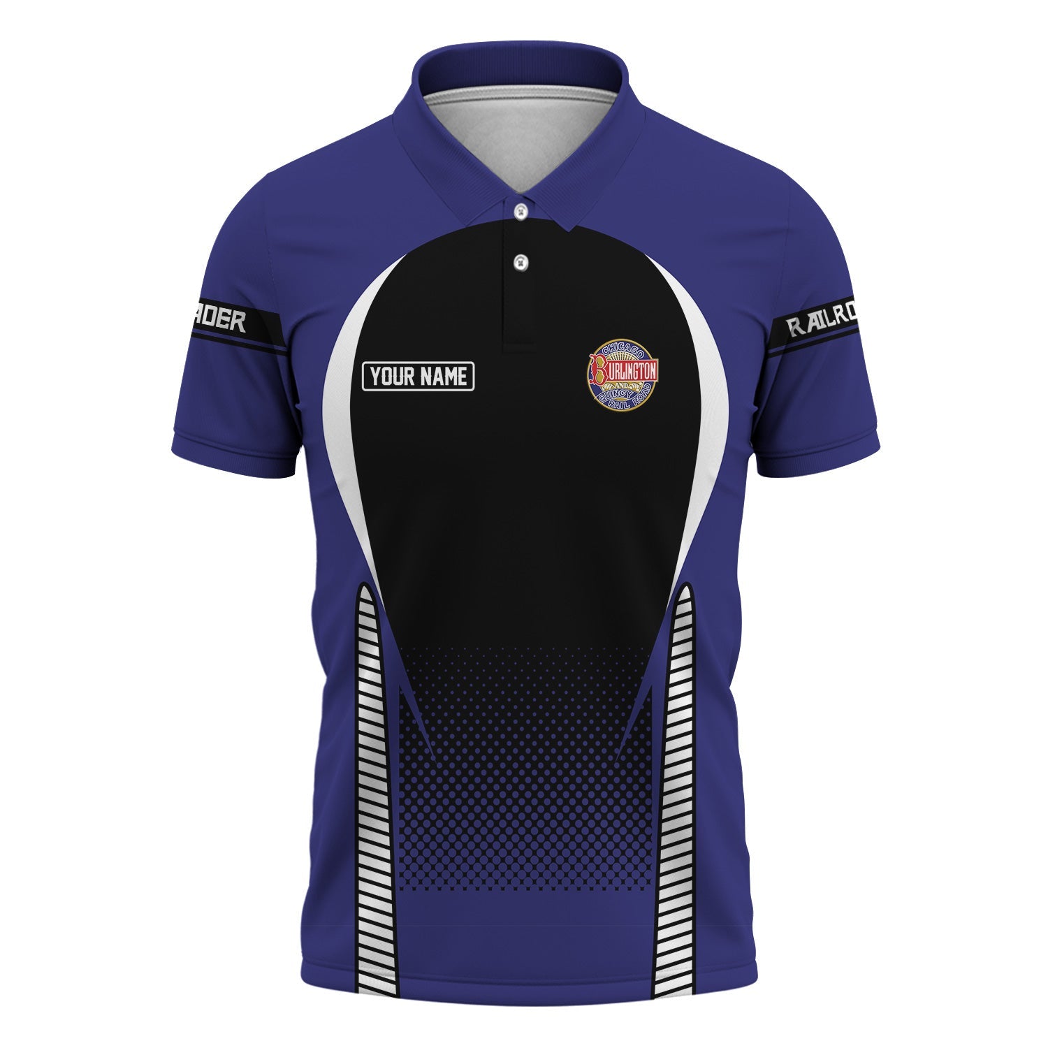 Railspirit Personalized Chicago, Burlington and Quincy Railroad Polo Shirt Stress Is Caused By Not Having Enough Trains Shirt All Over Print