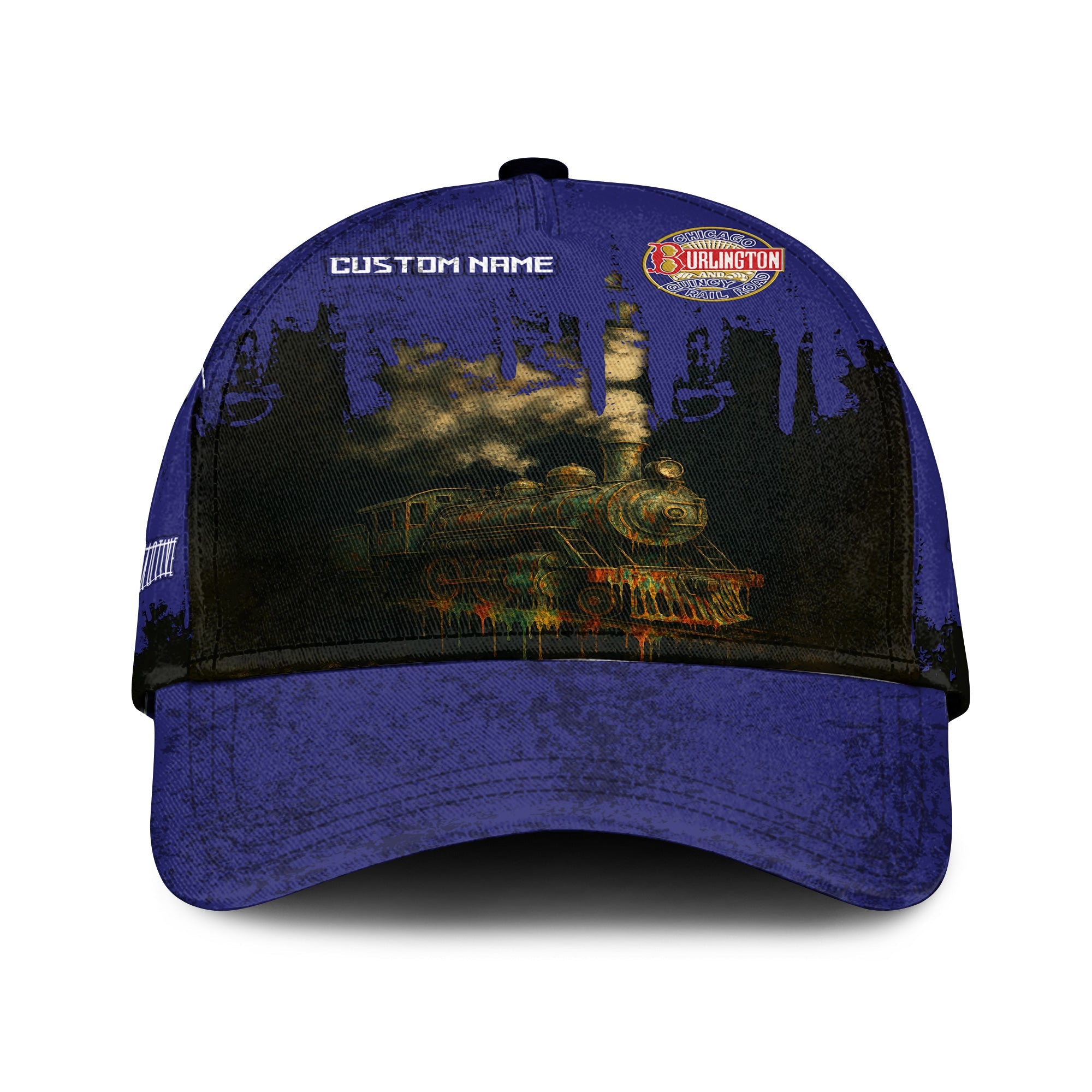 Railspirit Personalized Chicago, Burlington and Quincy Railroad Classic Cap Vintage Train Art Style Cap For Locomotive Fans