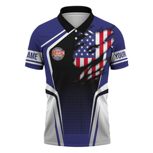 Railspirit Personalized Chicago, Burlington and Quincy Railroad Polo Shirt American Eagle Vintage Train Shirt