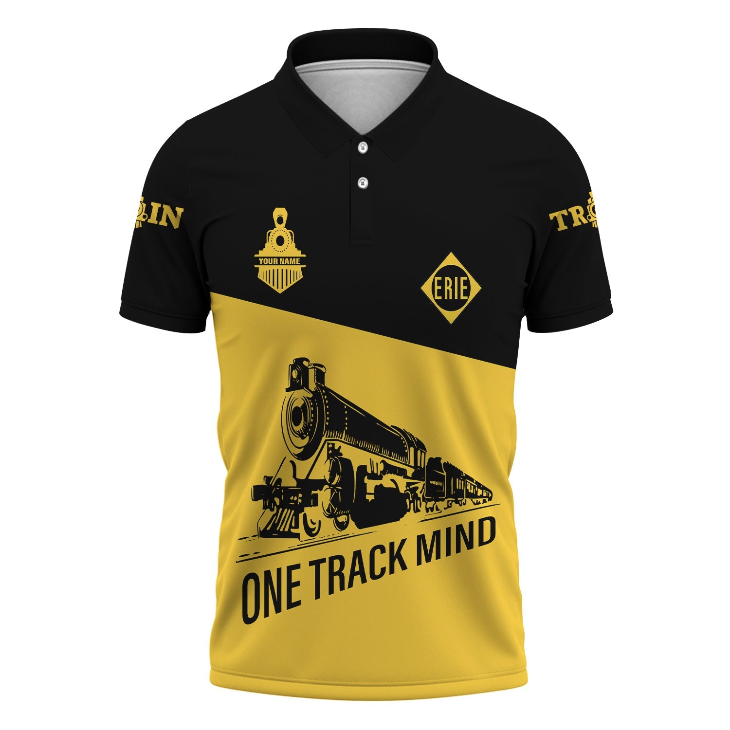Railspirit Personalized Erie Railroad Polo Shirt One Track Mind Unisex Train Shirt Gift Idea For Train Lover
