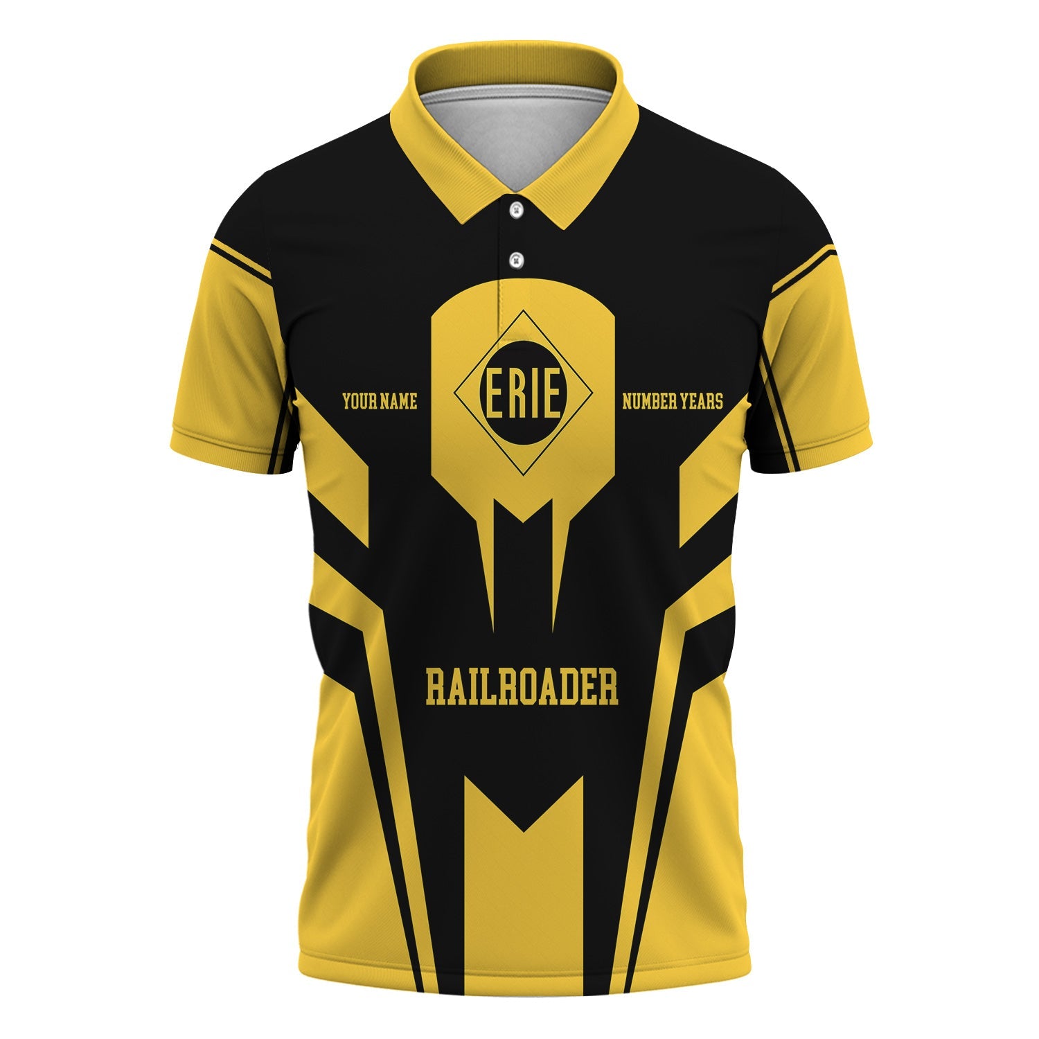 Railspirit Personalized Erie Railroad Polo Shirt Custom Year Railroader Shirt Gift Idea For Train Lover