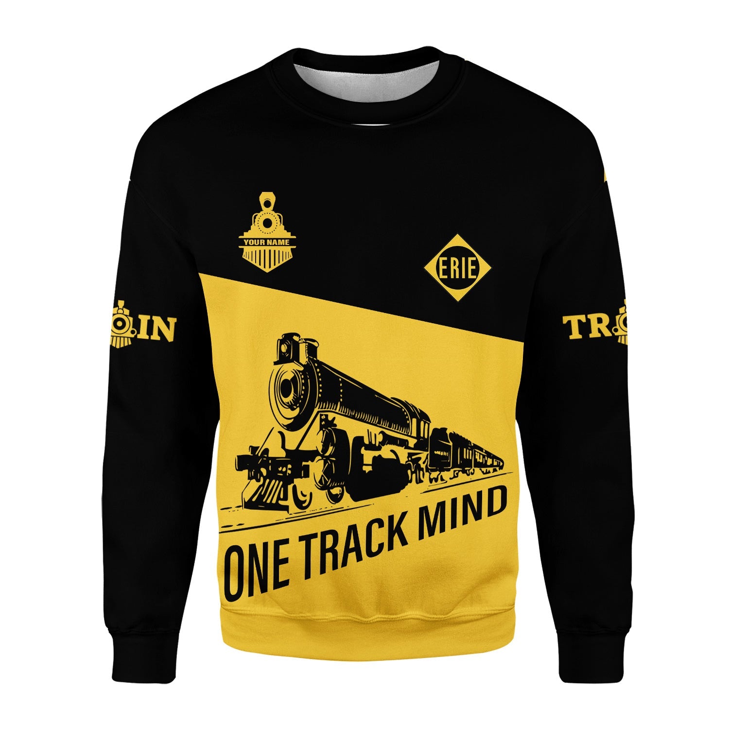 Railspirit Personalized Erie Railroad Sweatshirt One Track Mind Train Sweater Gift Idea For Train Lover