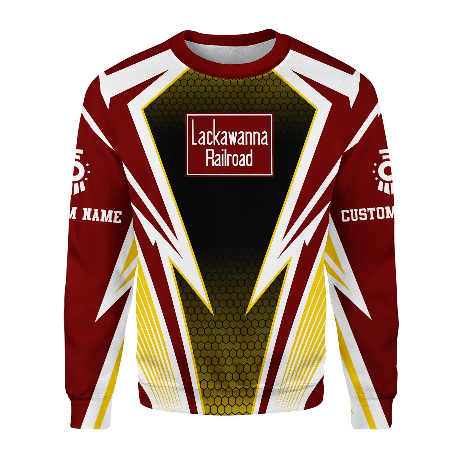 Railspirit Personalized Delaware, Lackawanna and Western Railroad Sweatshirt Lightning Graphic Style DL&W Shirt Gift Idea For Train Lover