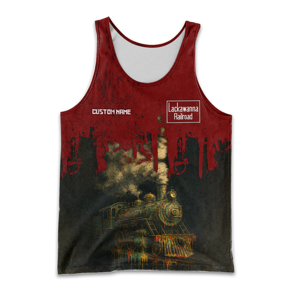 Railspirit Personalized Delaware, Lackawanna and Western Railroad Men Tank Top Vintage Train Art Style DL&W Shirt For Locomotive Fans