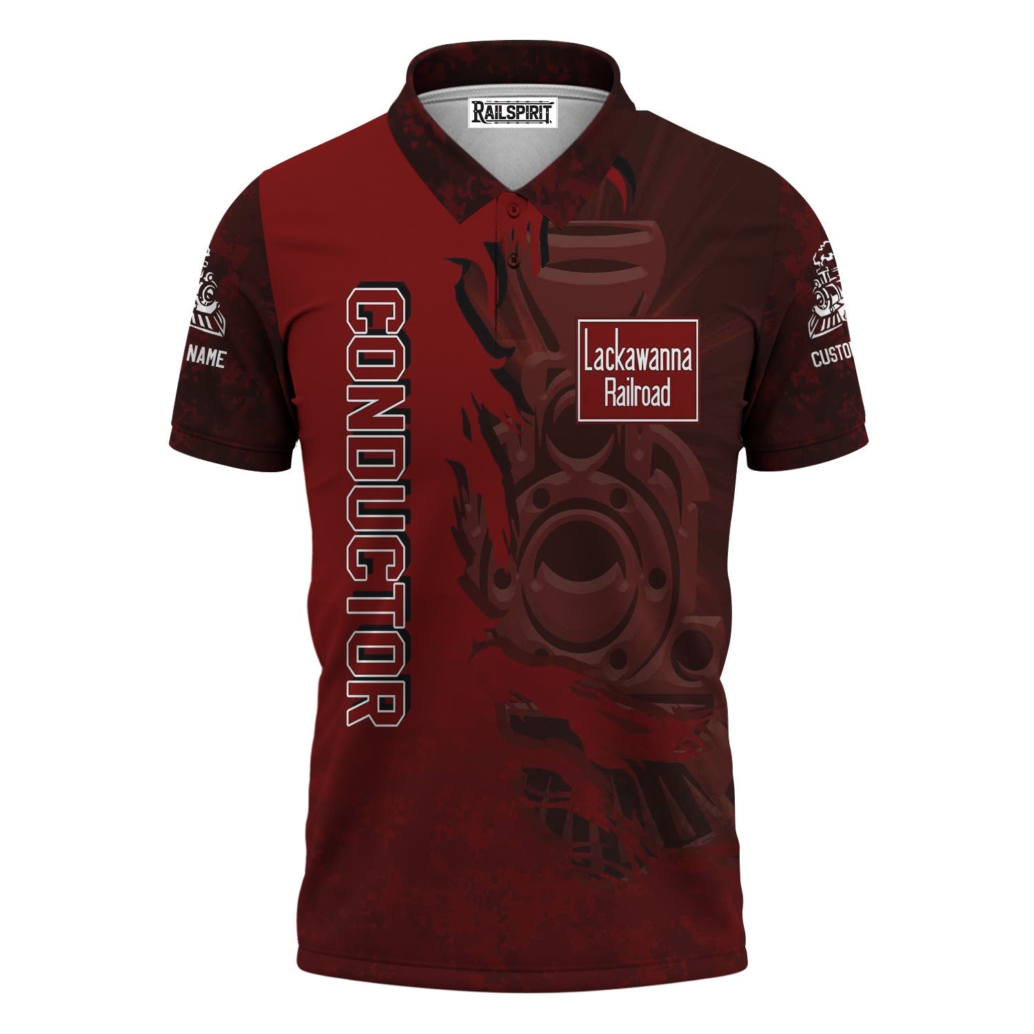 Railspirit Personalized Delaware, Lackawanna and Western Railroad Polo Shirt Blazing Style with Custom Position DL&W Train Shirt