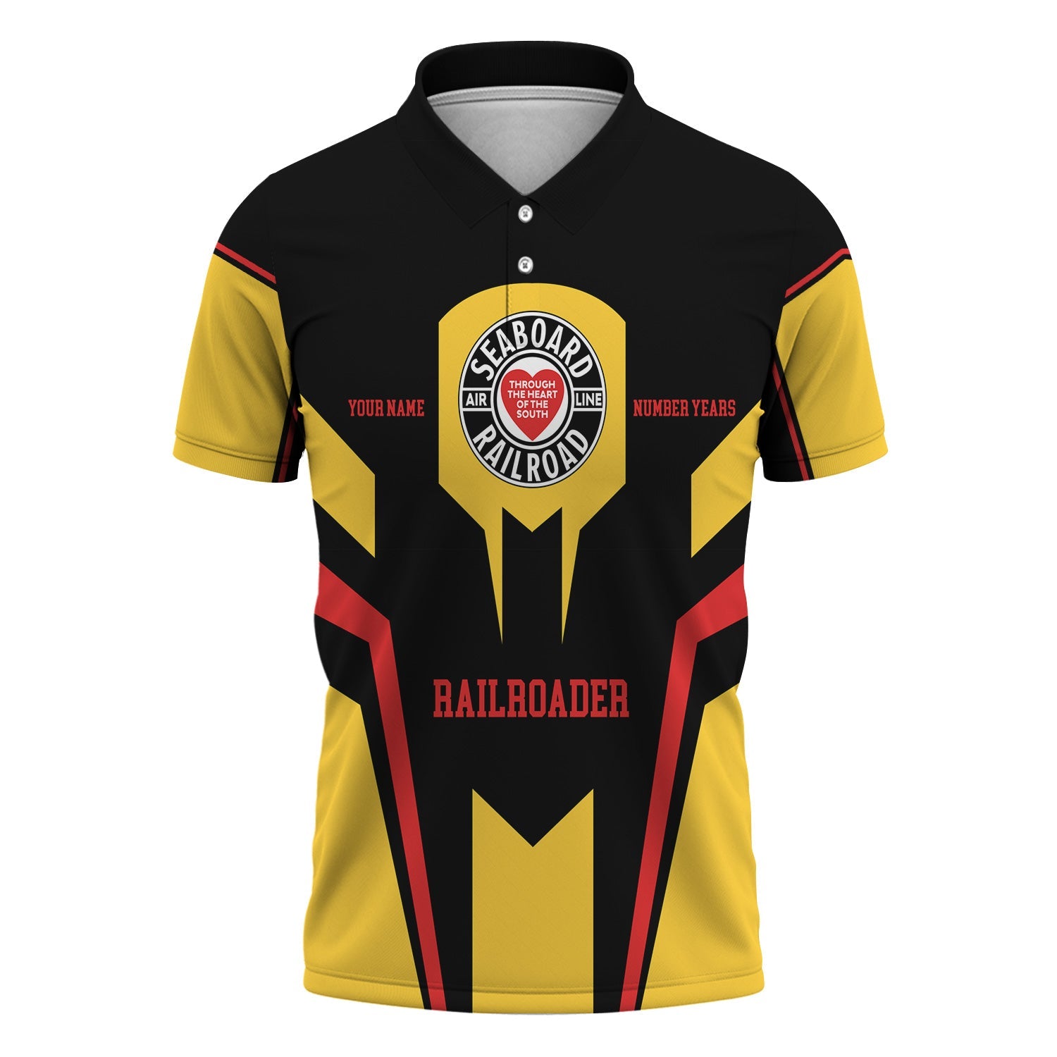 Railspirit Personalized Seaboard Air Line Railroad Polo Shirt Custom Year Railroader Shirt Gift Idea For Train Lover