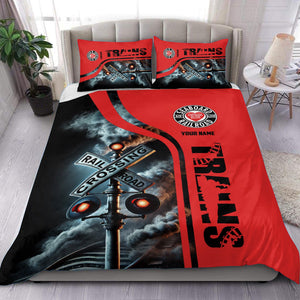 Railspirit Personalized Seaboard Air Line Railroad Bedding Set Railroad Crossing Sign Bedding Set All Over Print