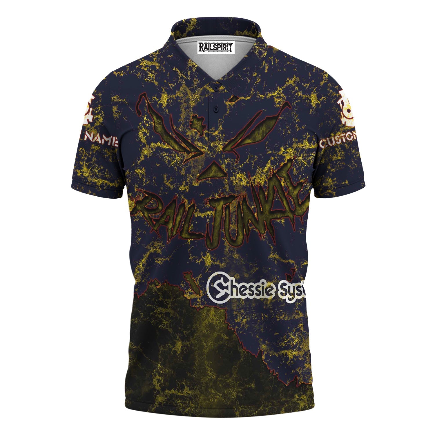 Railspirit Personalized Chessie System Railroad Polo Shirt Torn Graphic Style Train Shirt For Rail Junkie