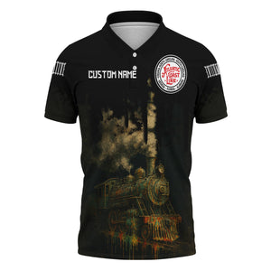 Railspirit Personalized Atlantic Coast Line Railroad Polo Shirt Vintage Train Art Style Shirt For Locomotive Fans