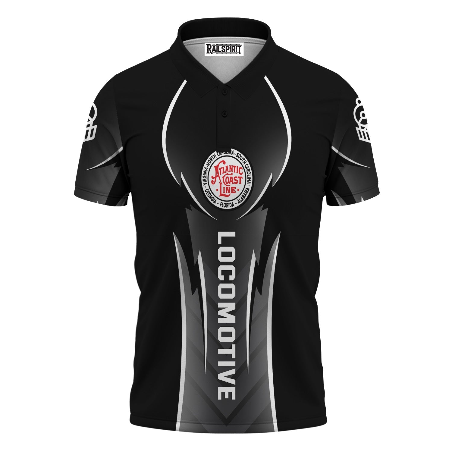 Railspirit Personalized Atlantic Coast Line Railroad Polo Shirt Striking Line Style Train Shirt For Locomotive Lovers