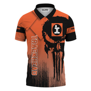 Railspirit Personalized Illinois Central Railroad Polo Shirt Skull Design with Custom Job Train Shirt for Trackhead Crew
