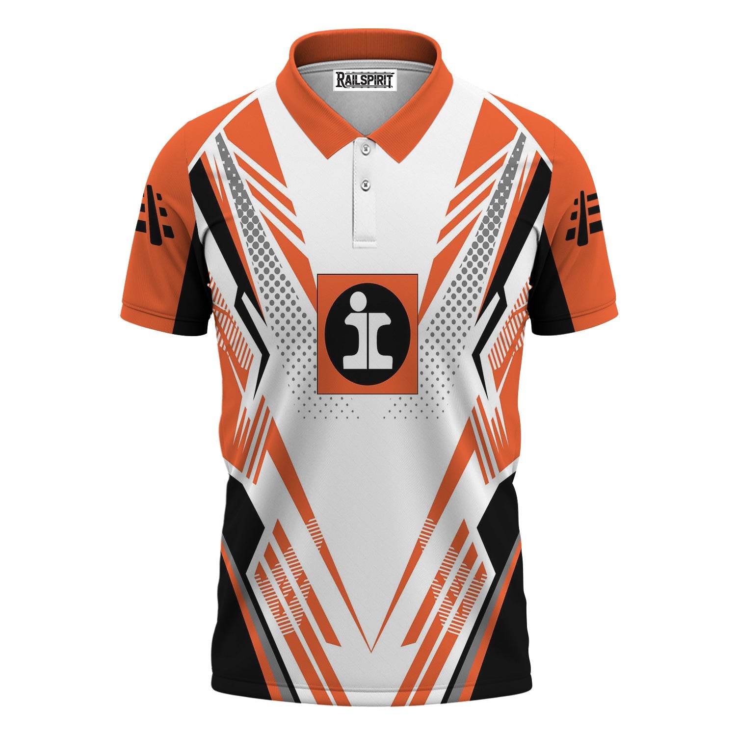 Railspirit Personalized Illinois Central Railroad Polo Shirt Railroad Tribute Design Train Shirt for Train Lovers