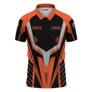 Railspirit Personalized Illinois Central Railroad Polo Shirt Workwear-Inspired with Custom Position Train Shirt