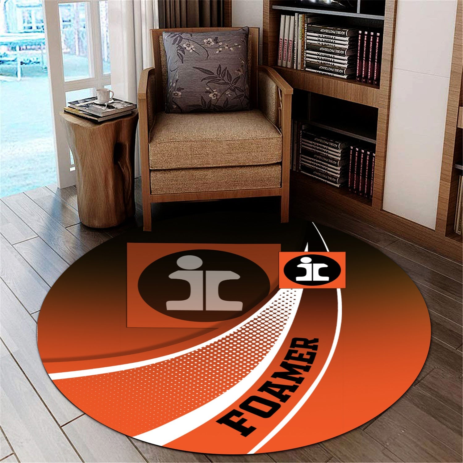 Railspirit Illinois Central Railroad Round Mat Railway-Themed Style Mat Gift Idea For Trainspotter
