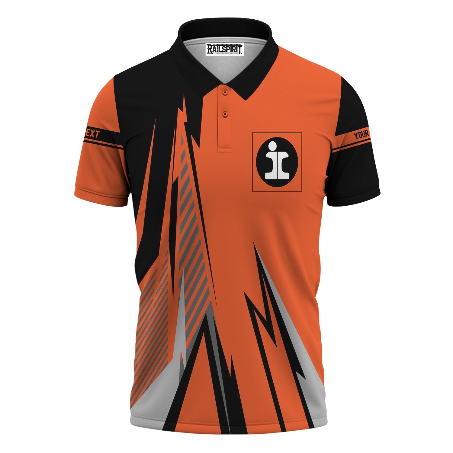 Railspirit Personalized Illinois Central Railroad Polo Shirt Lightning-Inspired Railway Style Shirt For Train Lovers