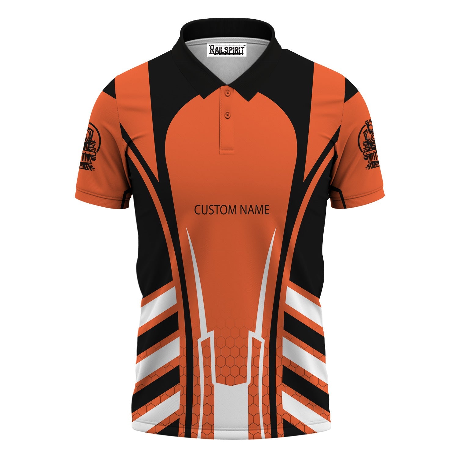 Railspirit Personalized Illinois Central Railroad Polo Shirt Striped Railroad Style Train Shirt All Over Print