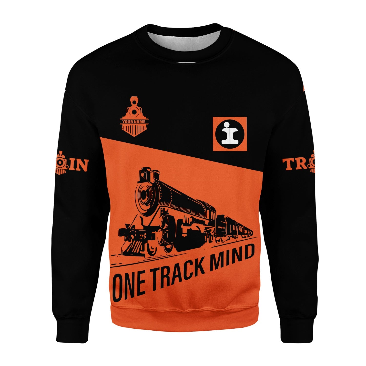 Railspirit Personalized Illinois Central Railroad Sweatshirt One Track Mind Train Sweater Gift Idea For Train Lover