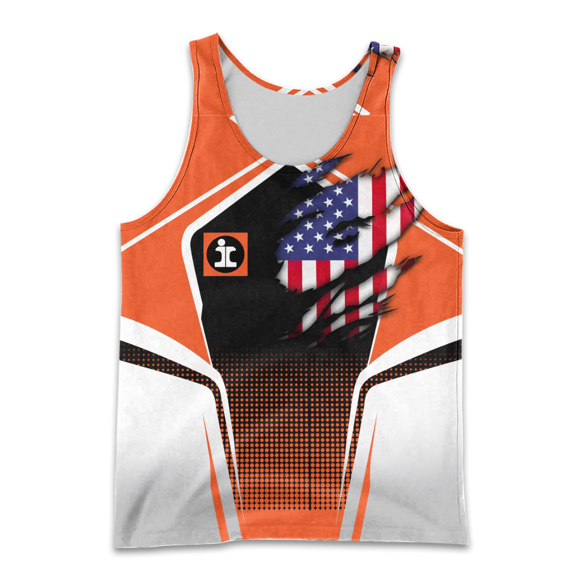 Railspirit Personalized Illinois Central Railroad Men Tank Top American Eagle Vintage Train Shirt