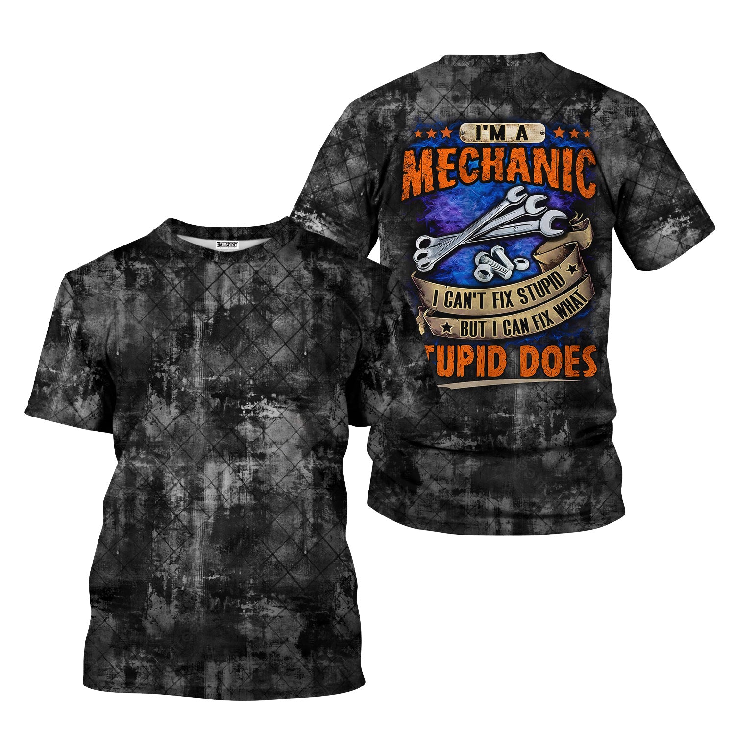 I’m a Mechanic I Can’t Fix Stupid Shirt, Funny Auto Repair Shirt, Garage Workwear Tee, Car Repair Graphic Top, Gift for Mechanics and Men