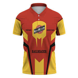Railspirit Personalized Chicago and North Western Railway Polo Shirt Custom Year Railroader Shirt Gift Idea For Train Lover