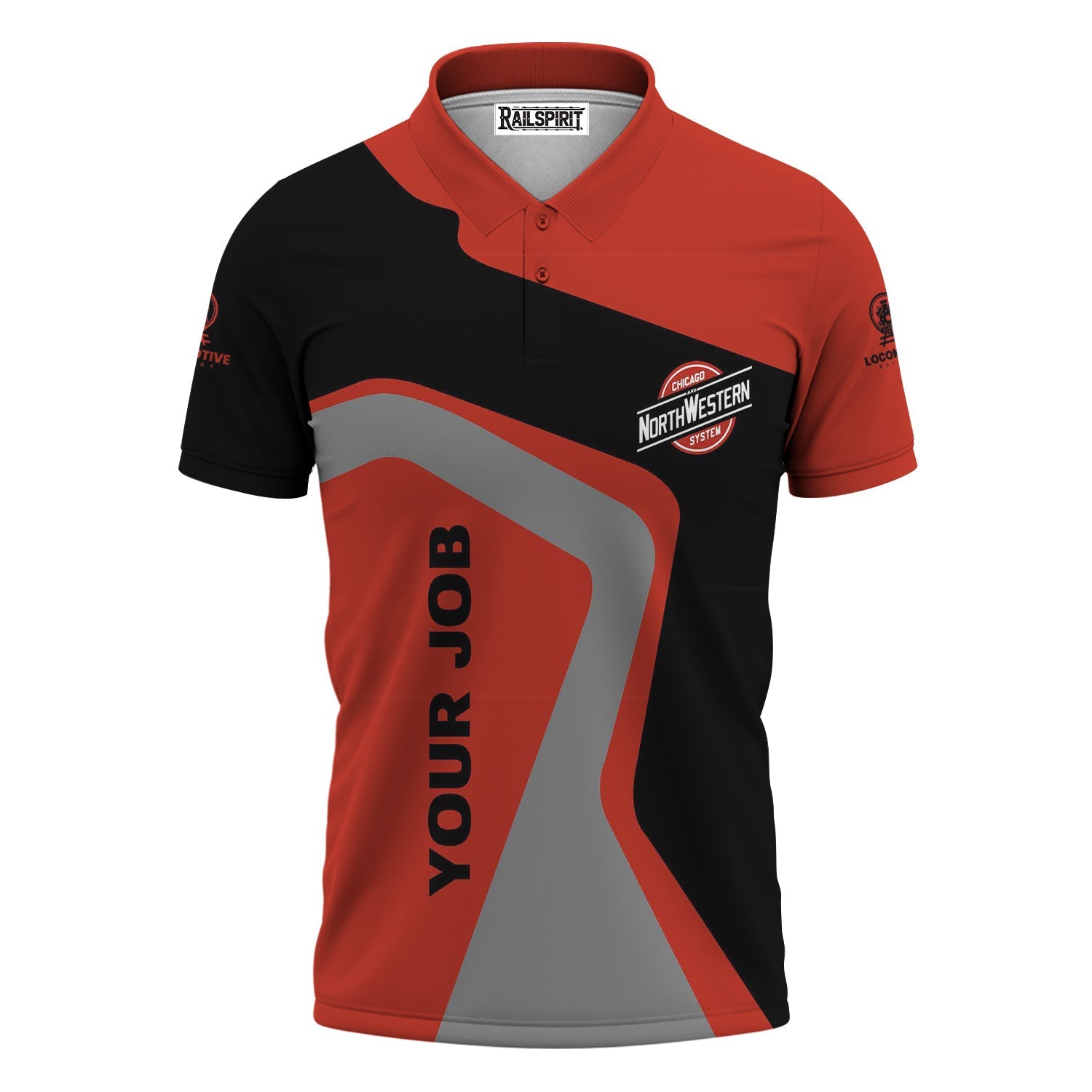 Railspirit Personalized Chicago and North Western Railway Polo Shirt Unique Design with Custom Job Position Train Shirt