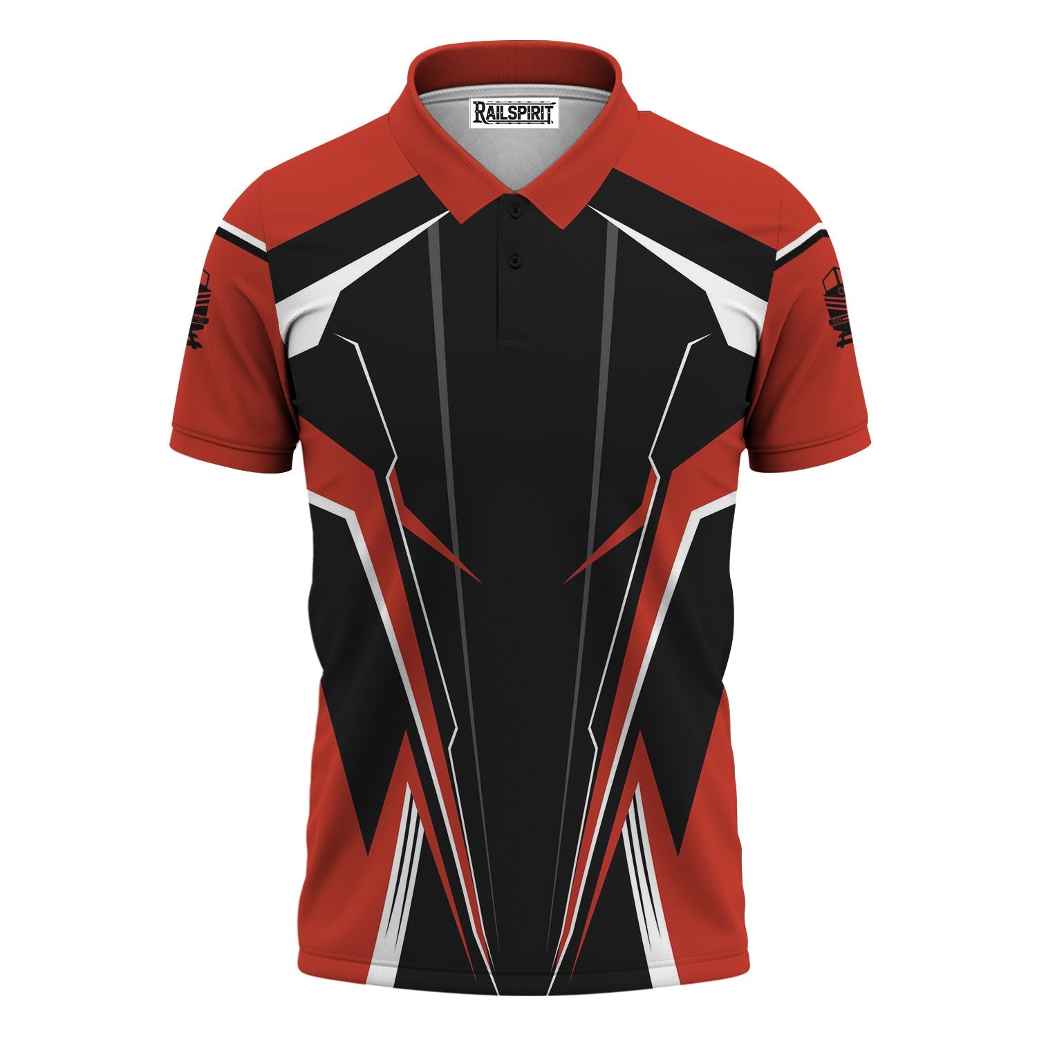 Railspirit Personalized Chicago and North Western Railway Polo Shirt Lightning-Edge Design Train Shirt For Railroad Lovers