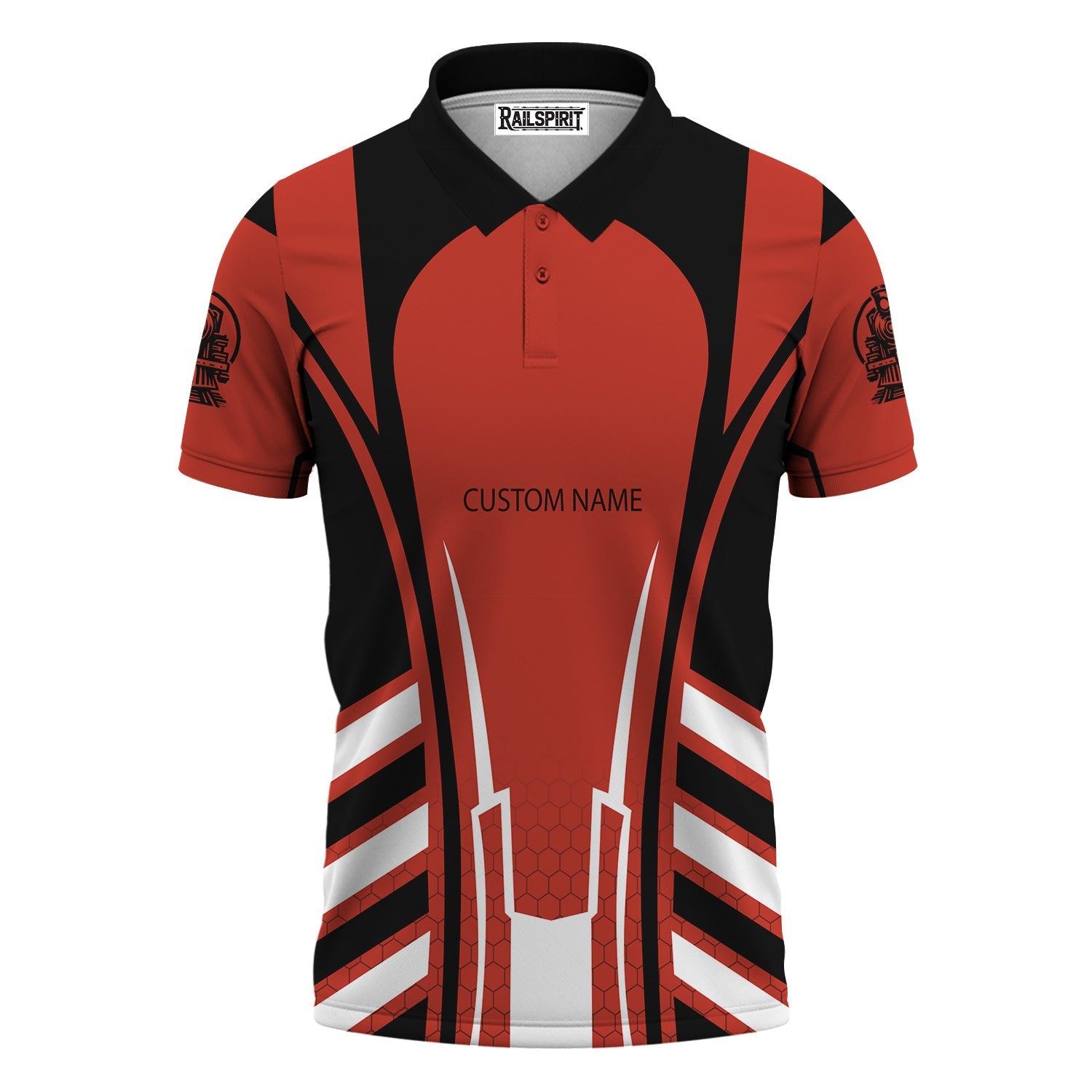 Railspirit Personalized Chicago and North Western Railway Polo Shirt Striped Railroad Style Train Shirt All Over Print