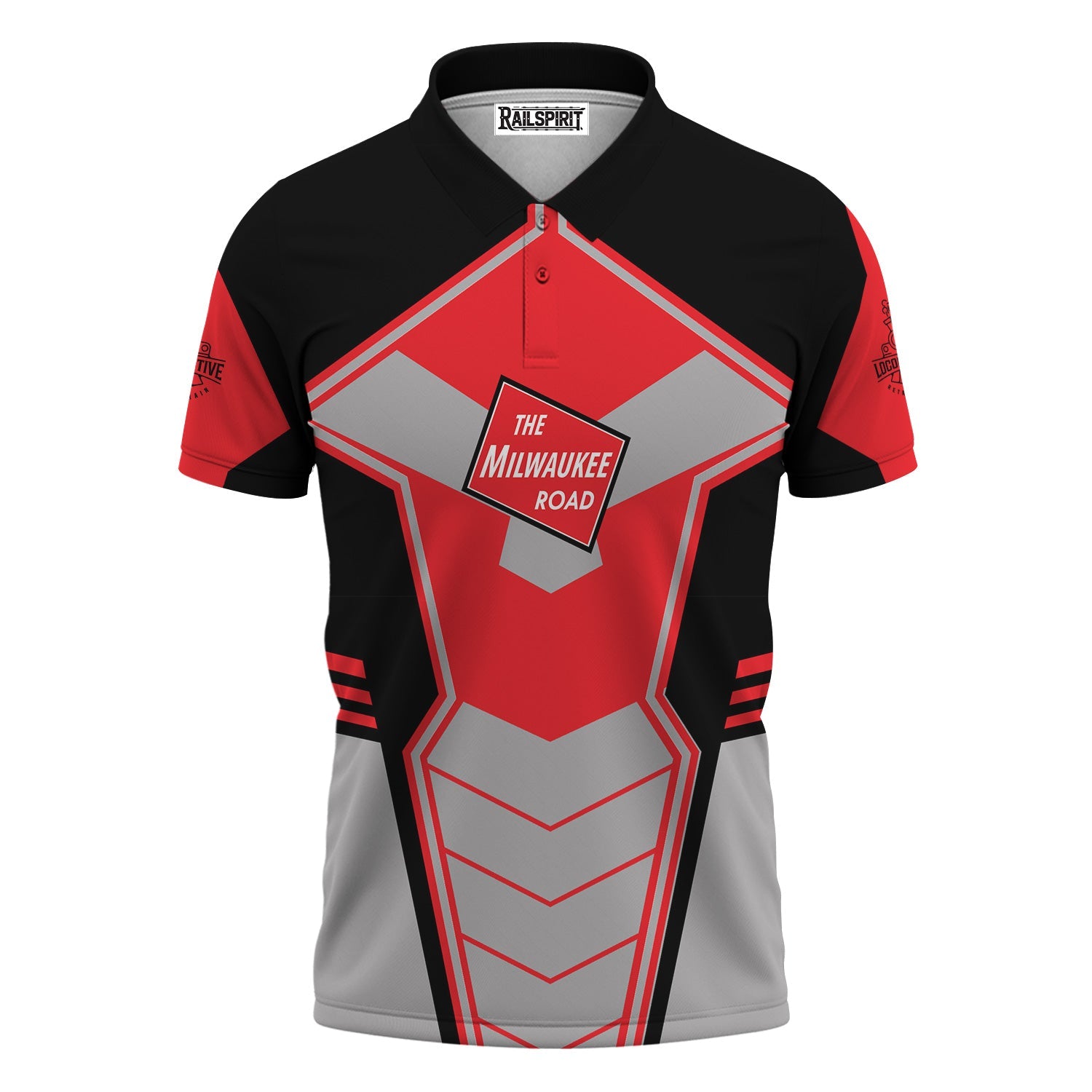 Railspirit Personalized Chicago, Milwaukee, St. Paul and Pacific Railroad Polo Shirt Engine-Inspired Style Milwaukee Road Train Shirt